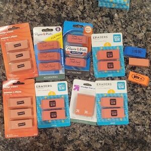 Lot Of 8 Packs And 3 Loose New  Erasers Collection Total 23 NEW